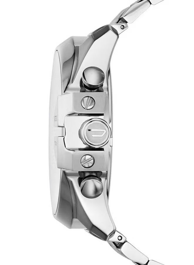 Diesel Fuel Men's Mega Chief Round Shape Stainless Steel Analog Wrist Watch 59 mm - Silver - Dz4328 - Image 4
