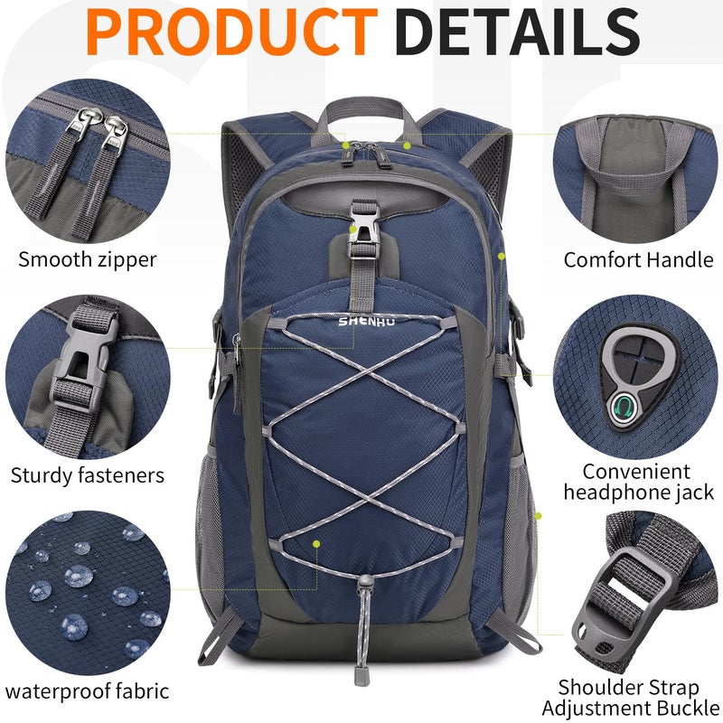 SHENHU 40L Hiking Backpack Lightweight Daypack Waterproof Travel Camping Backpack for Men Women Sport Packable - Image 5