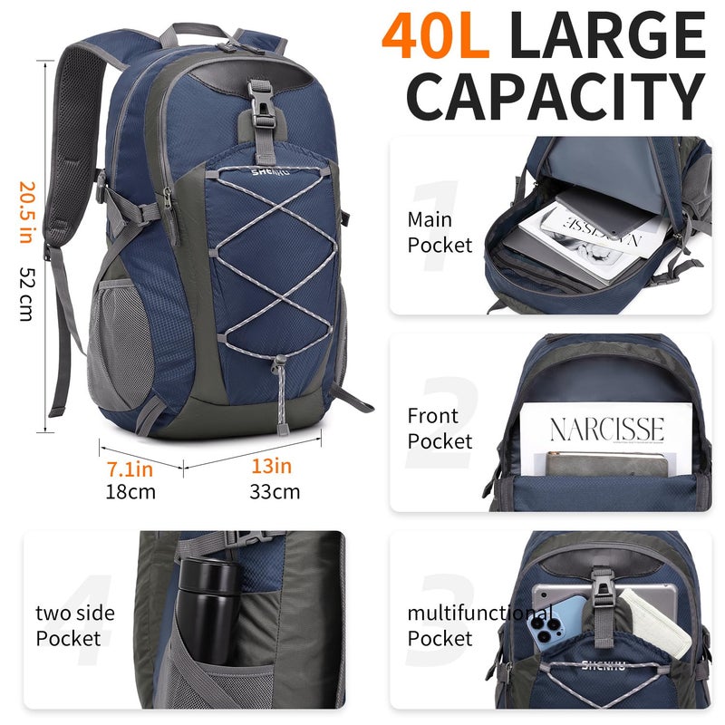 SHENHU 40L Hiking Backpack Lightweight Daypack Waterproof Travel Camping Backpack for Men Women Sport Packable - Image 3