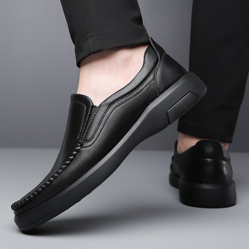 2023 British Style Black Formal Business Leather Shoes Trendyy Dad Slip-On Driving Shoes Casual Men'S Shoes - Image 5