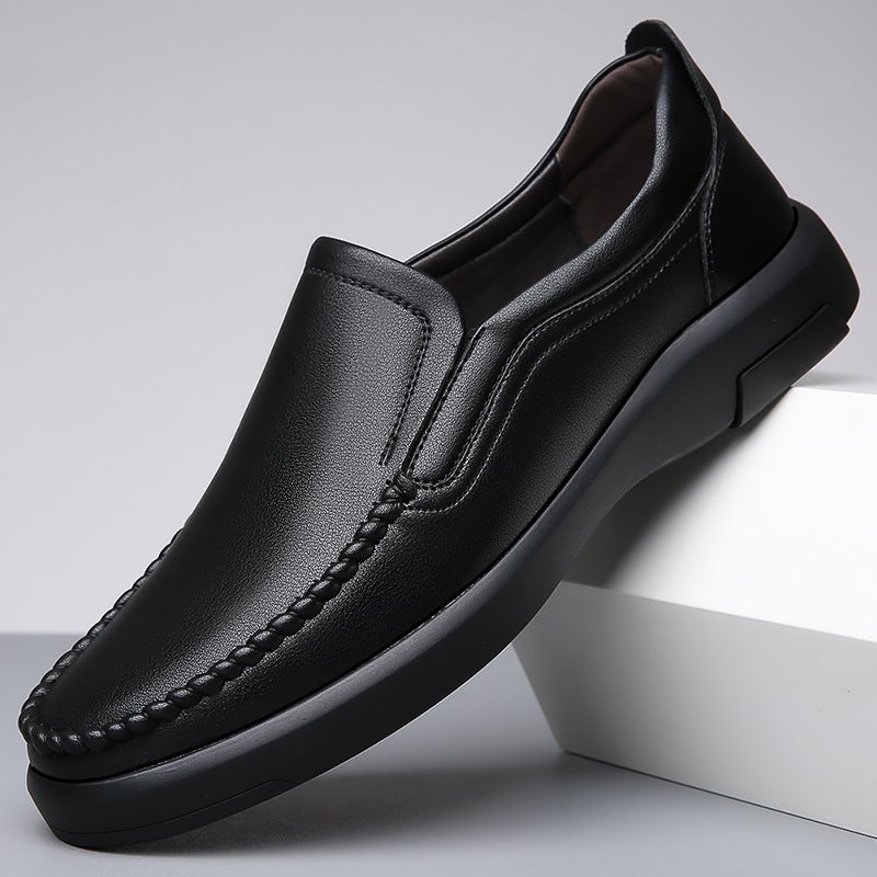 2023 British Style Black Formal Business Leather Shoes Trendyy Dad Slip-On Driving Shoes Casual Men'S Shoes - Image 3