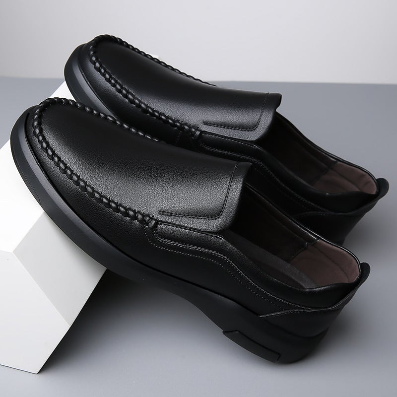 2023 British Style Black Formal Business Leather Shoes Trendyy Dad Slip-On Driving Shoes Casual Men'S Shoes - Image 4