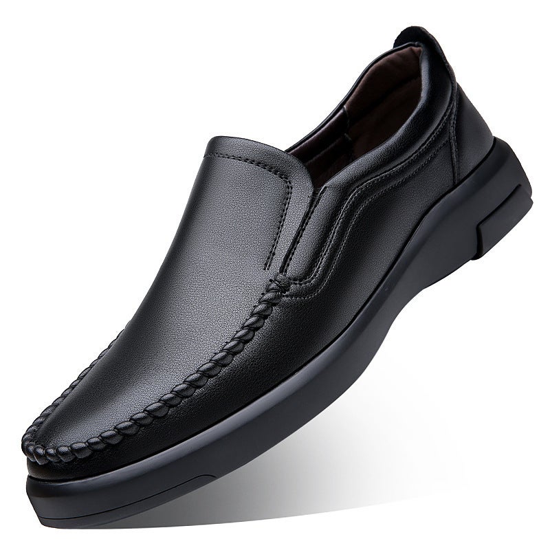 2023 British Style Black Formal Business Leather Shoes Trendyy Dad Slip-On Driving Shoes Casual Men'S Shoes - Image 1
