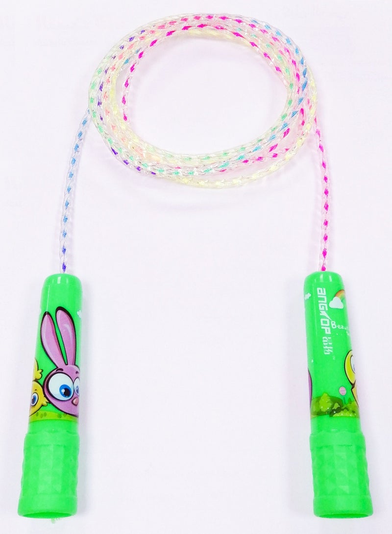 أنجتوب AT0815 حبل قفز قابل للتعديل ألوان فسفورية للأطفال - أخضر - Image 1