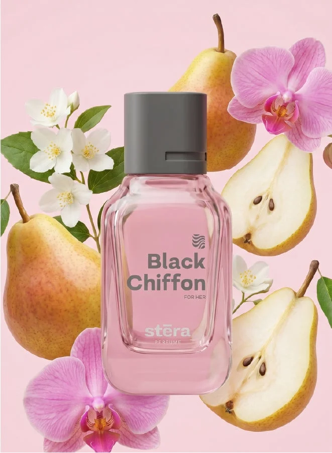Stera Perfume BLACK CHIFFON Perfume For Women | Eau De Parfum - 50ml | Long Lasting Floral Musk Scent | Premium Quality Travel Size Women's Fragrance