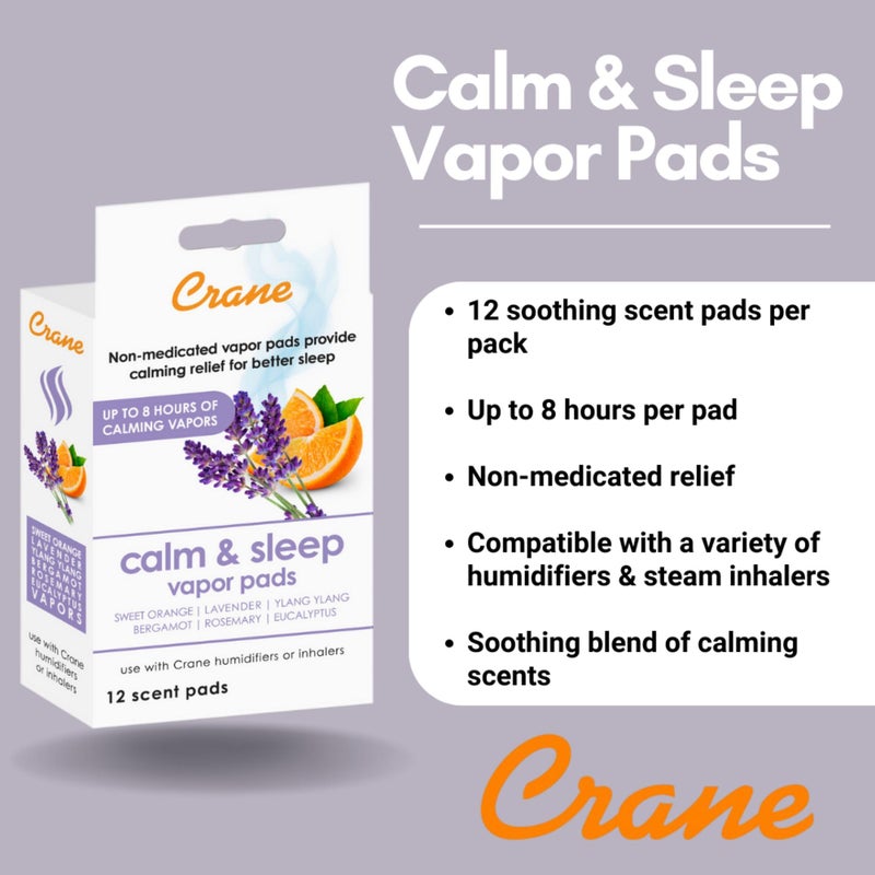Crane Natural Lavender Orange Humidifier Pads with Calming Vapor, Universal Fit for Humidifiers and Inhalers, 12 Count - Image 4