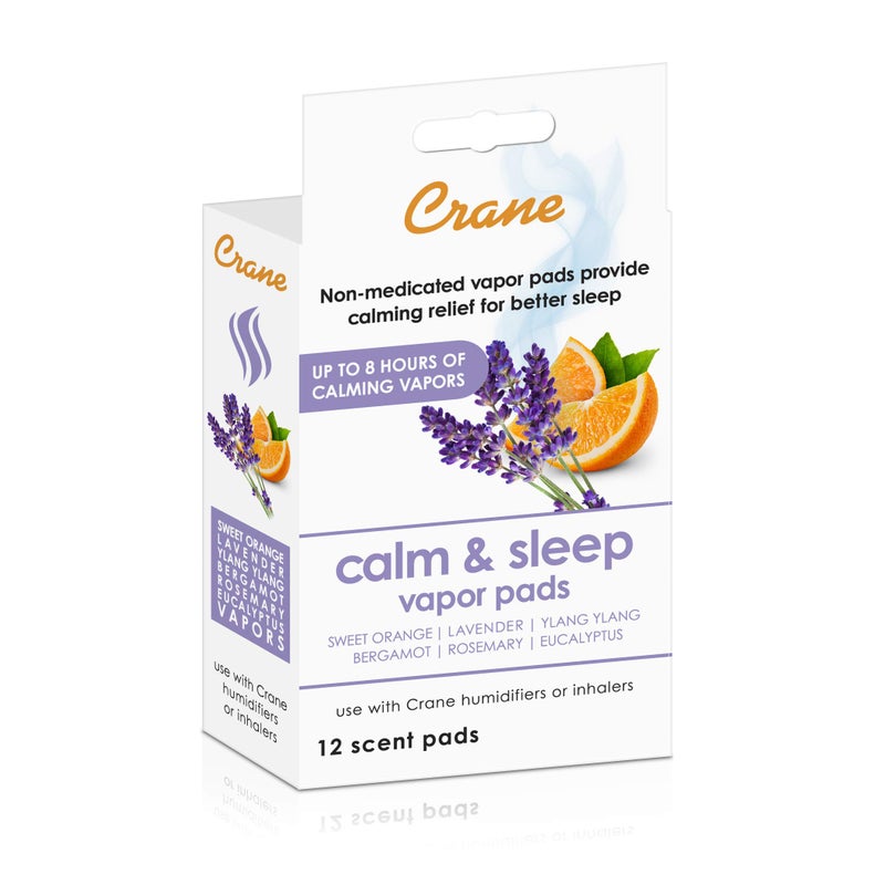 Crane Natural Lavender Orange Humidifier Pads with Calming Vapor, Universal Fit for Humidifiers and Inhalers, 12 Count - Image 1
