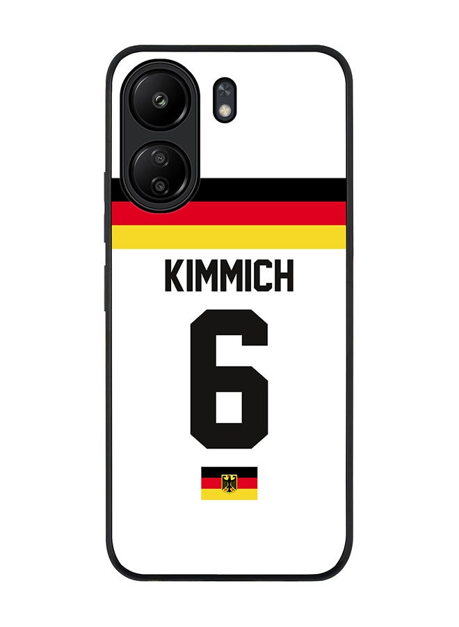 Stylizedd Rugged Black Edge Case for Xiaomi Redmi 13C 4G, Slim fit Flexible Case Cover - Football Team - Germany, Player Name - Kimmich - Image 1