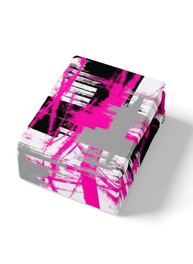 Feelyou Rose Pink Grey Black Bedding Set Twin Size Kids Abstract Art Comforter Cover Set for Boys Teens Modern Striped Art Duvet Cover Breathable Geometric Bedspread Cover Room Decor Quilt Cover - Image 5