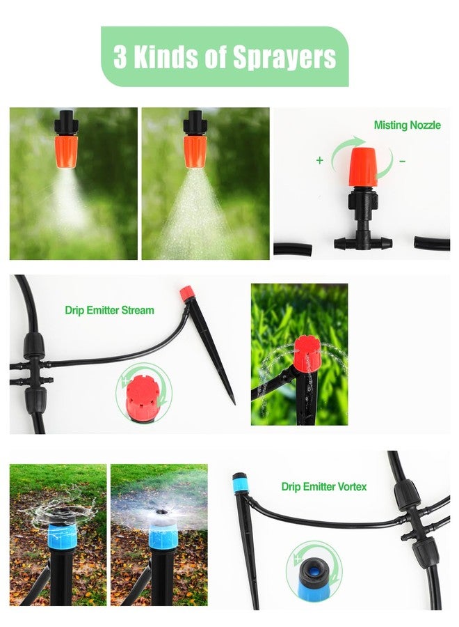 Toki-dot Drip Irrigation System for Watering Garden: 230FT Misting Sprinkler DIY Devices with Tubing Hose for Indoor Plants Outdoor Flower Beds Raised Growing Lawn Tree Patio Hydroponic - Image 3