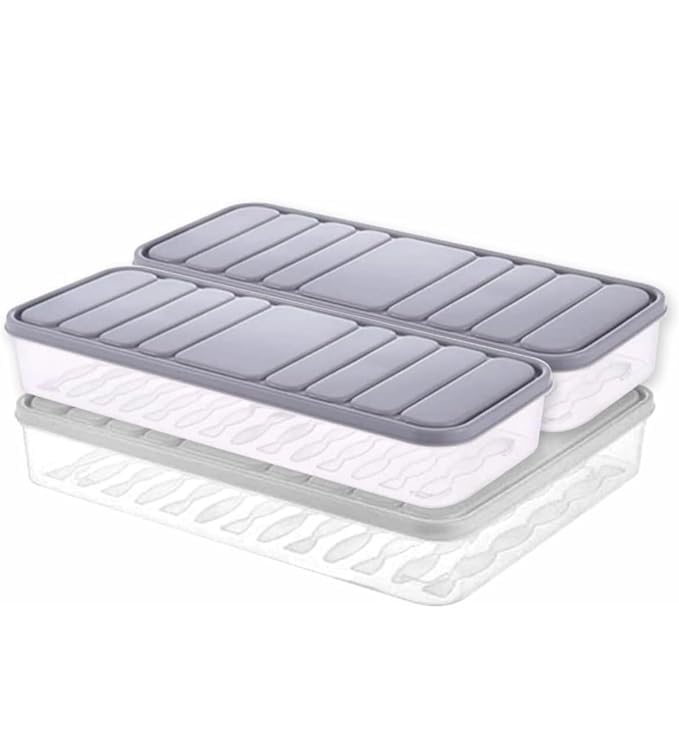 Kitchwell Fridge Storage Boxes Fridge Organizer Food Storage Container with Removable Drain Plate and Lid Fruits, Vegetables, Fish Fresh Longer Container Boxes (Pack Of 06, 1200 ML) - Image 4