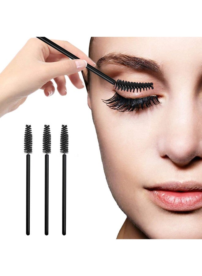 50Pcs Disposable Eyelash Mascara Brushes for Eye Lashes Extension Eyebrow and Makeup (Black) - Image 2