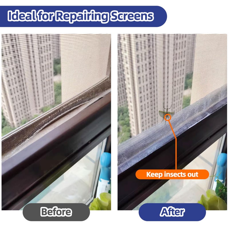 KING MOUNTAIN Black Window Screen Repair Tape,3inX20FT Heavy Duty Screen Repair Kit for Window Screen and Screen Door Tears Holes,Strong Adhesive & Waterproof Window Screen Patch - Image 3