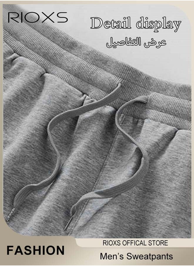 RIOXS - Men's Sports Pants, Casual Drawstring Sweatpants, Comfortable Joggers with Pockets, Jogging Tracksuit Bottoms, Suitable for Outdoor Activities and Daily Leisure - Image 1