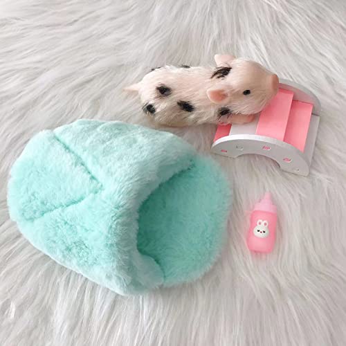 VOLOBE 5 Inches Silicone Piglet Soft Mini Realistic Silicone Animal Gift Box with Piglet Accessories Kids Lifelike Reborn DollElla - Image 1