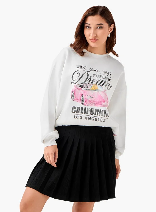 SP Characters Oversized Sweatshirt with Graphic Print Polyester Blend
