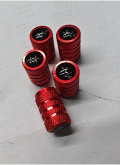 MIRFA Anodized Alloy Tyre Air Valve Stem Caps (Red - Pack of 5)  - Image 1