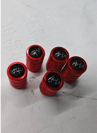 Anodized Alloy Tyre Air Valve Stem Caps (Red - Pack of 5) - view 2