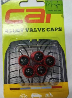 MIRFA Anodized Alloy Tyre Air Valve Stem Caps (Red - Pack of 5)  - Image 3