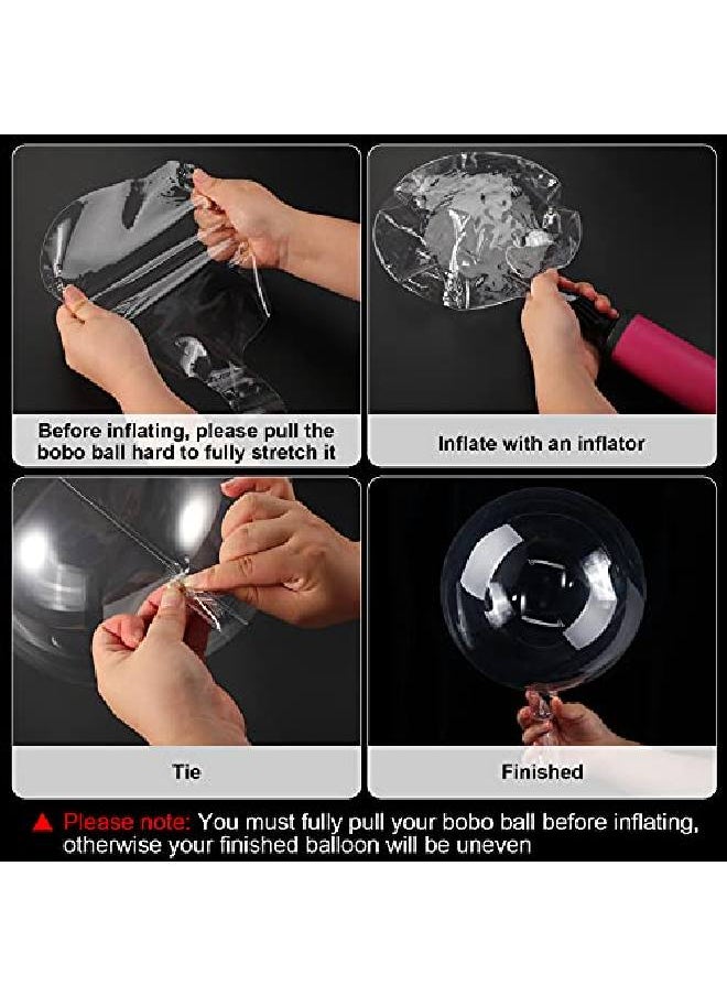 Sumind - 40 Pieces Bobo Balloons Transparent Bubble Bobo Balloon Praty Bobo Balloons Clean Bobo Balloons For Christmas Wedding Birthday Party Decorations (10 Inch 18 Inch 20 Inch 24 Inch) - Image 1