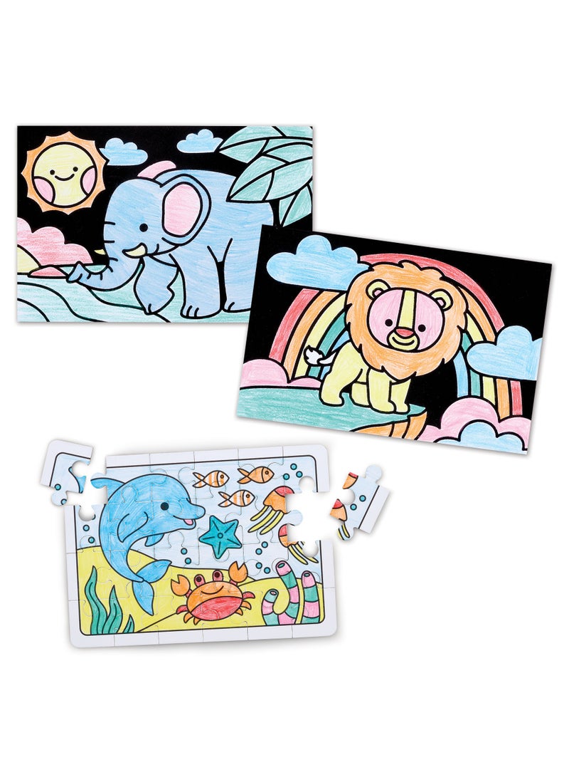 Addo Out Of The Box Travel Activity Pack | Puzzle, Drawing, Painting and Coloring | Arts & Crafts | No Glue Needed | Educational & Learning | Gift for Kids and Toddlers - Image 3