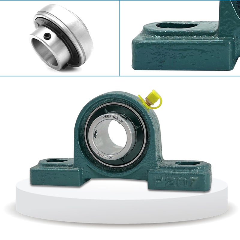 DEEPDREAM 2 Pcs UCP207-20 Pillow Block Mounted Ball Bearing with 1-1/4"(1.25inch) Self Alignment - Image 5