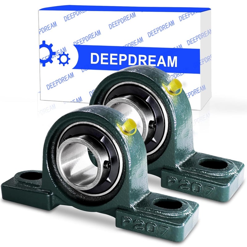 DEEPDREAM 2 Pcs UCP207-20 Pillow Block Mounted Ball Bearing with 1-1/4"(1.25inch) Self Alignment - Image 1