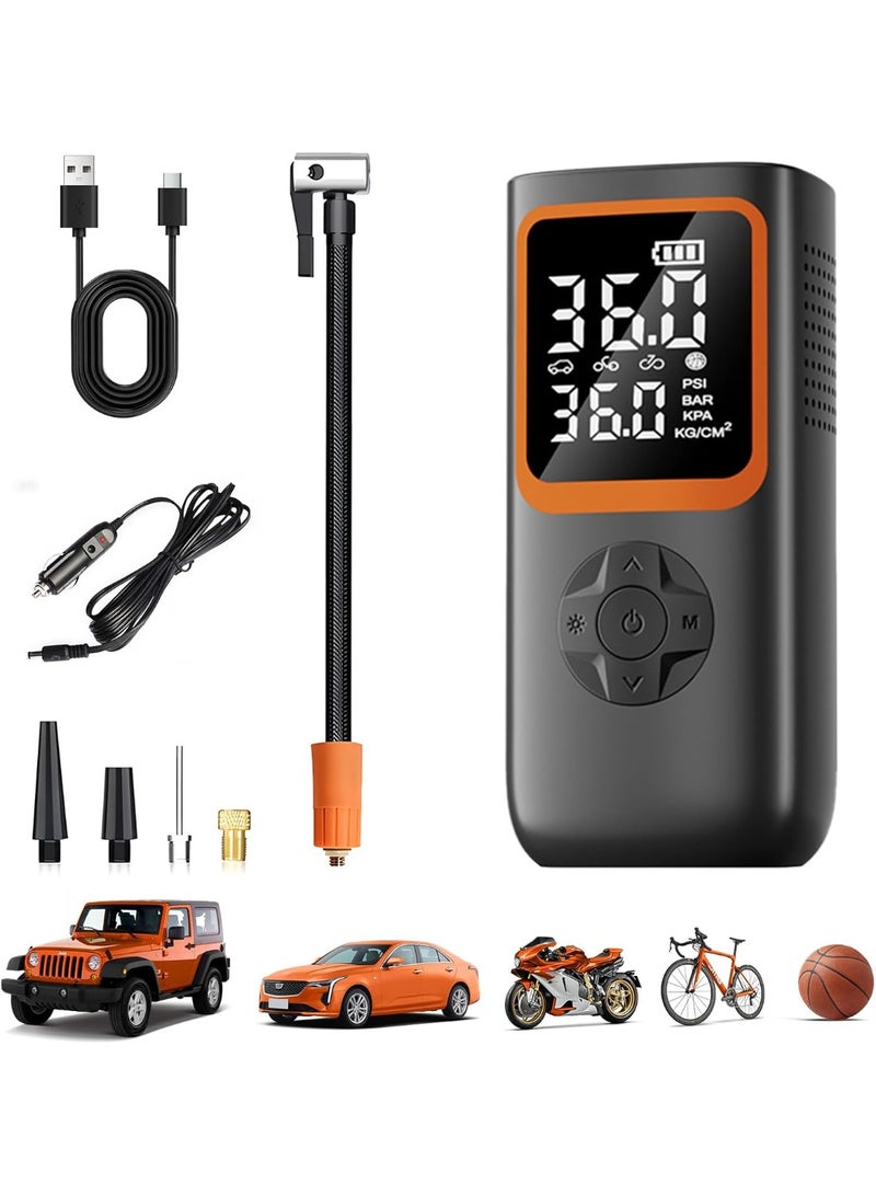 Arabest Tire Inflator Portable Air Compressor - 6000 mah & 150 Psi Air Pump for Car Tires with Pressure Gauge & Led Light, Faster Inflation Mini Compressor for Car, Bicycles, Motorcycle - Image 1