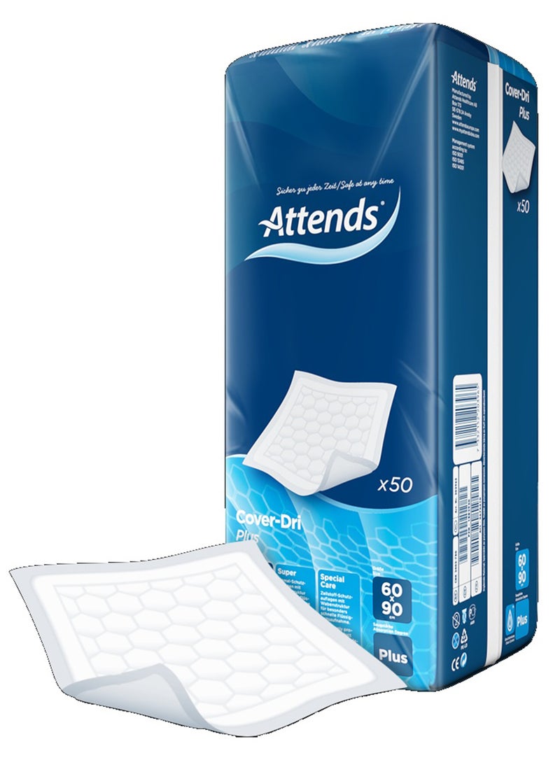 Attends Cover Dri Plus Disposable Bed/Chair Pads, 60 X 90 Cm, Pack Of 50 