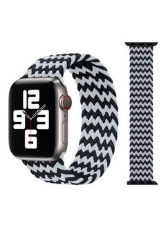 Replacement Braided Solo Loop Apple Watch Band for 45/44/42 mm Small Black/White