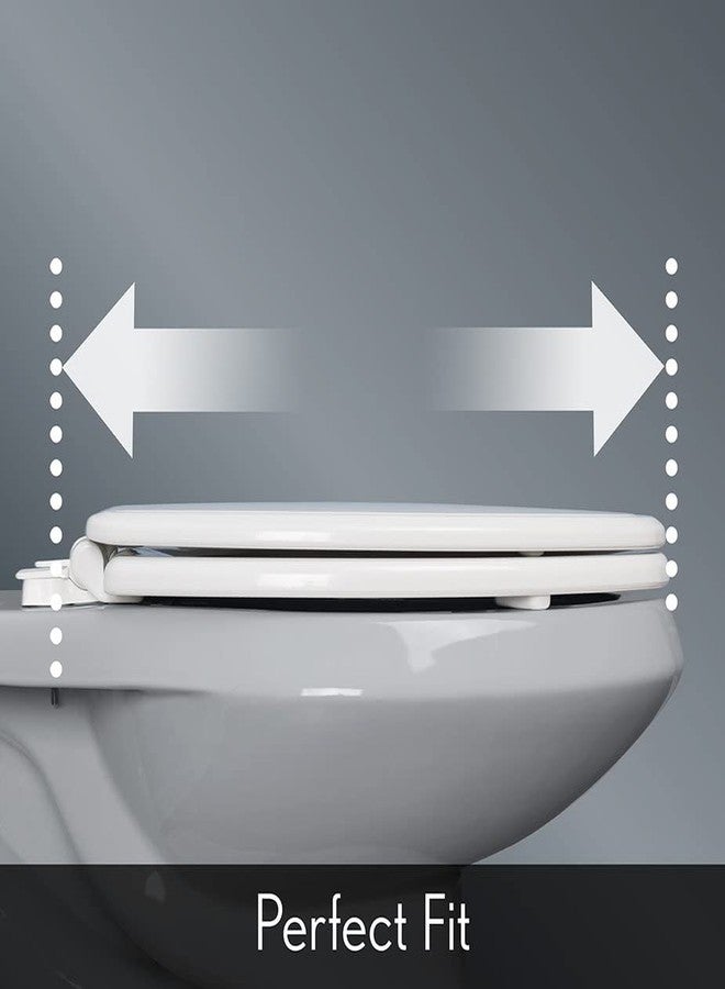 Mayfair Sculptured Shell Toilet Seat, Easy Clean Hinges with Durable Wood Seat, Made in USA, Round, White - Image 5