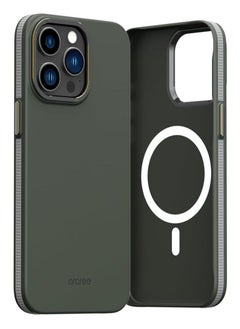 araree Araree iPhone 15 Pro Max Case Magsafe Compatible Smartphone Case AERO FRAME [Magsafe Magnetic Mounted, Metal, Durable, Polycarbonate Wireless Charging Compatible] Apple iPhone Cover - Dark Green  - Image 1