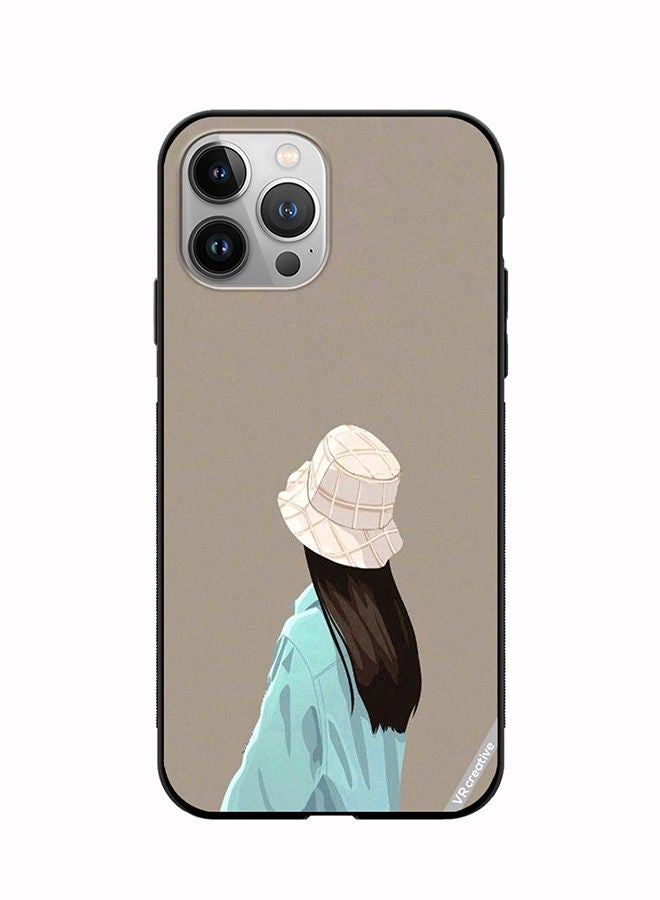 VR CREATIVE Protective Case Cover For Apple iPhone 12 Pro Max Brown Hat Girl Design Multicolour - Image 1