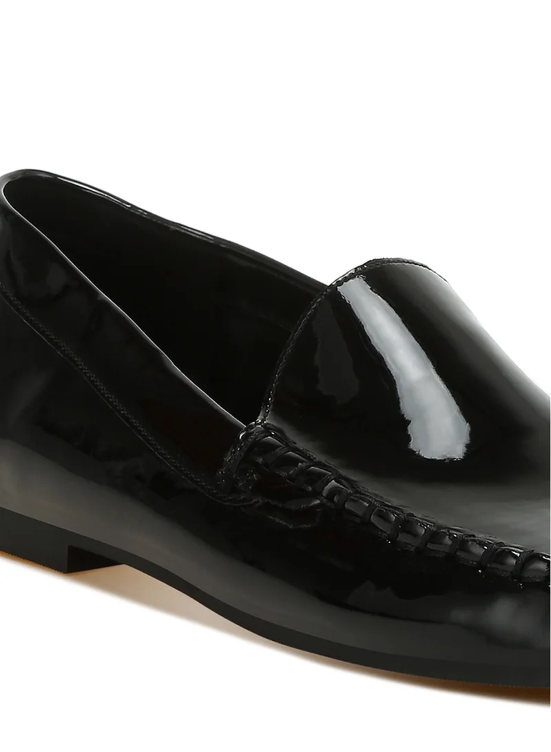 London Rag Patent Pleather Loafers in Black