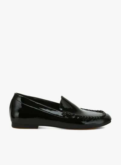 London Rag Patent Pleather Loafers in Black
