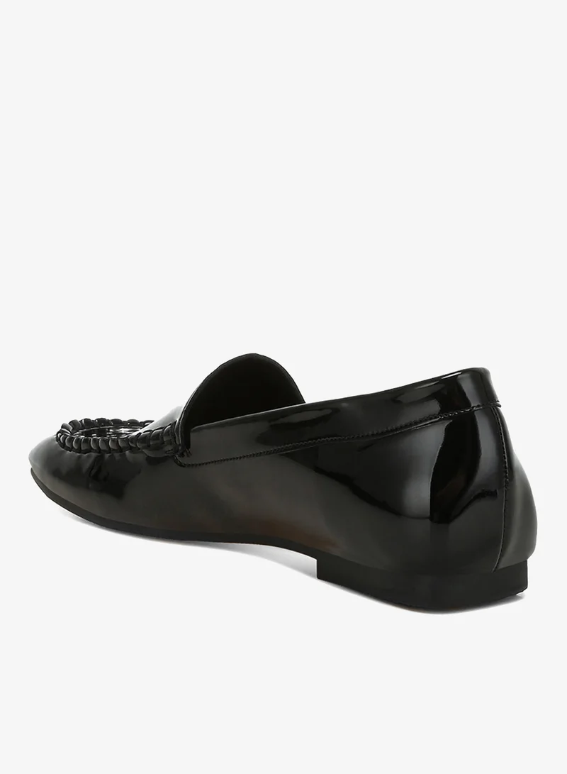 London Rag Patent Pleather Loafers in Black