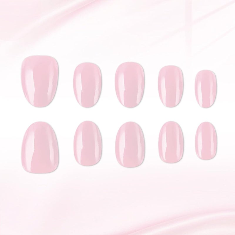 Of 32pcs Short Oval False Nails Elegant Light Glossy Finish Easy to Apply and Durability Artificial Nails Short Oval Fraudulent Hoofs - Image 5