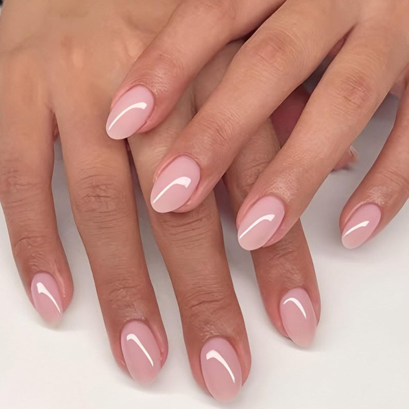 Of 32pcs Short Oval False Nails Elegant Light Glossy Finish Easy to Apply and Durability Artificial Nails Short Oval Fraudulent Hoofs - Image 4