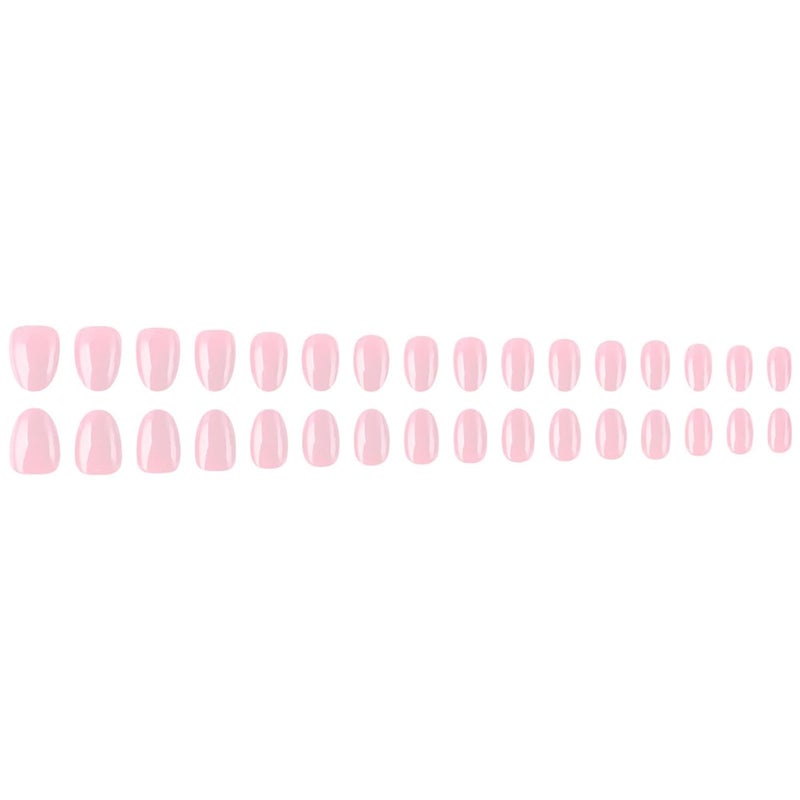 Of 32pcs Short Oval False Nails Elegant Light Glossy Finish Easy to Apply and Durability Artificial Nails Short Oval Fraudulent Hoofs - Image 3
