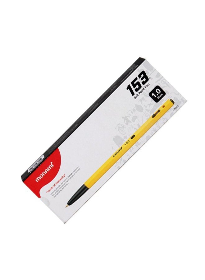 Monami 153 Ballpoint Pen 1.0mm Dozen Box (Black, Blue, Red Ink Color Mix 12 Pens) - Image 5