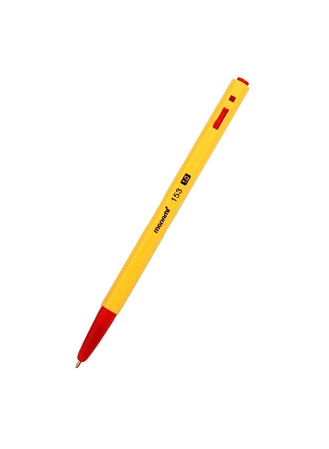 Monami 153 Ballpoint Pen 1.0mm Dozen Box (Black, Blue, Red Ink Color Mix 12 Pens) - Image 4