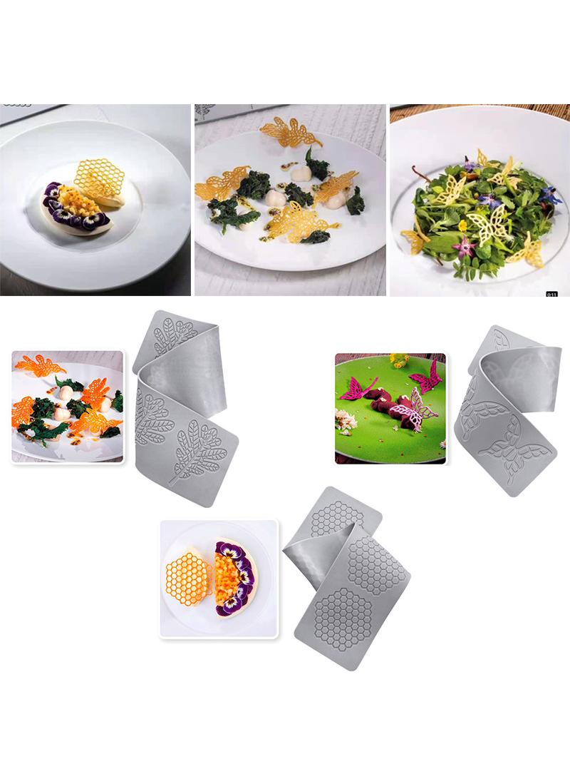 general 3 Pcs DIY Butterfly Beehive Leaves Flipped Sugar Lace Mat Cake Silicone Mold Chocolate Creative Decoration Baking Mold - Image 1