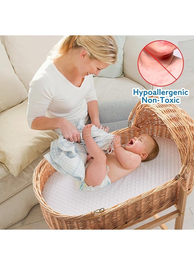 Pro Goleem Baby Bassinet Mattress Pad 30"x15" Oval - Waterproof Bamboo Cover, Premium Foam, Breathable, Hypoallergenic, Non-Toxic Topper, for Cradle and Moses Basket  - Image 5