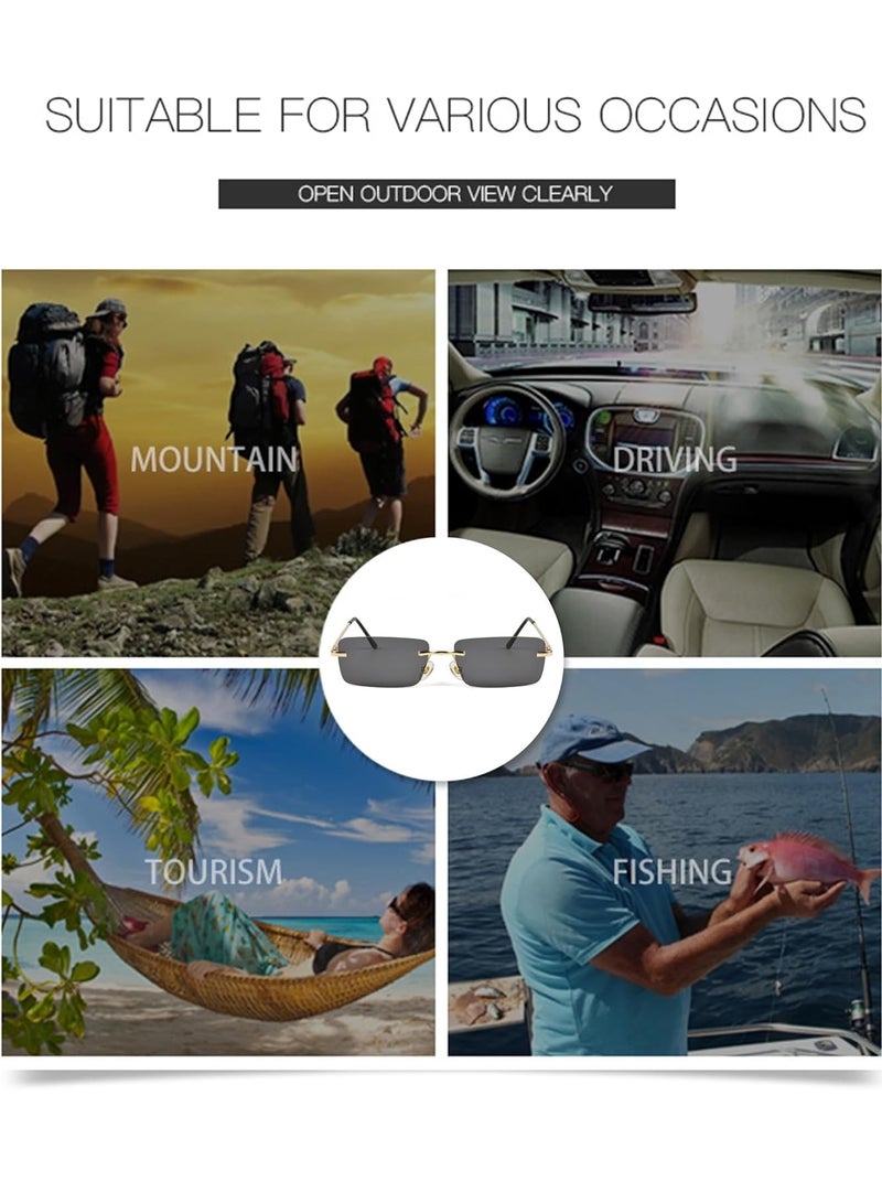 New Rimless Fashion Trend Sunglasses Personalized Sunglasses UV Protection Unisex