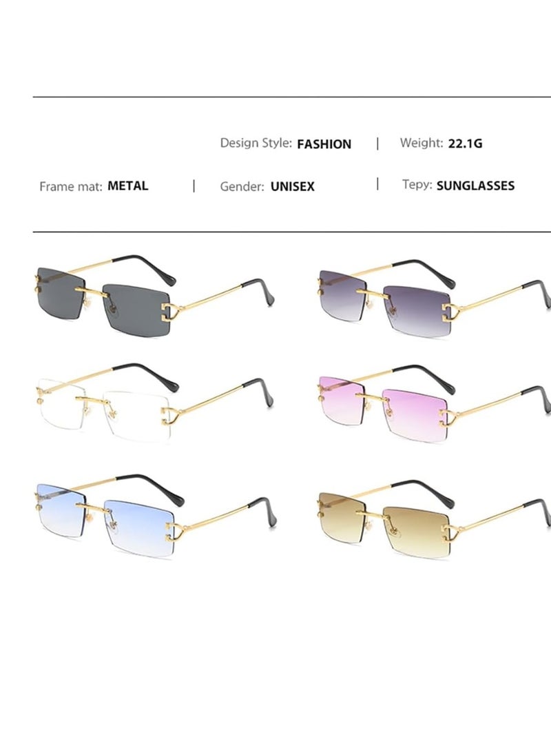 New Rimless Fashion Trend Sunglasses Personalized Sunglasses UV Protection Unisex