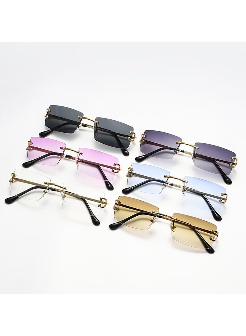 New Rimless Fashion Trend Sunglasses Personalized Sunglasses UV Protection Unisex