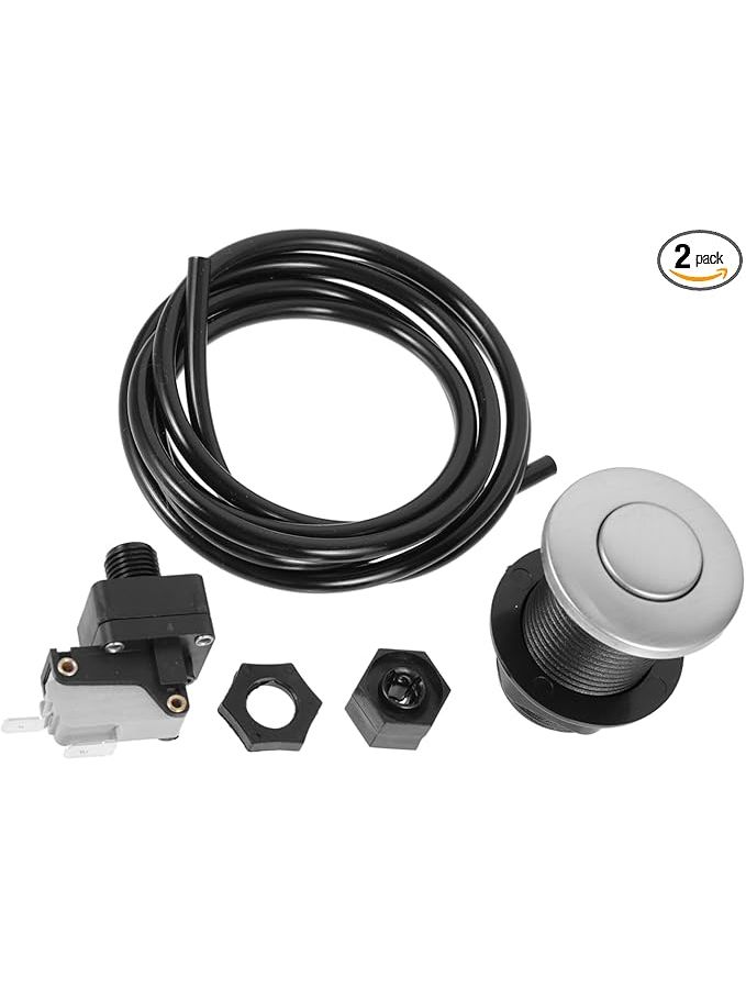 2 Pack Garbage Disposal Replacement Air Hose Kit Cordless Button for Sink Bathtub Waste Disposer - Image 1