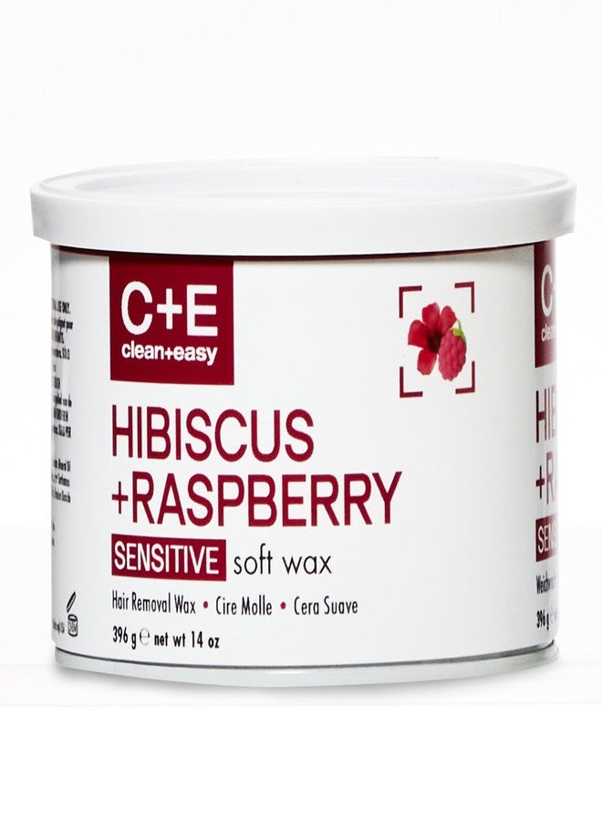 Clean + Easy Hibiscus + Raspberry Soft Wax – Hair Removal for Sensitive Skin, Face & Brows, Fruity-Floral Aroma, 14 oz - Image 1