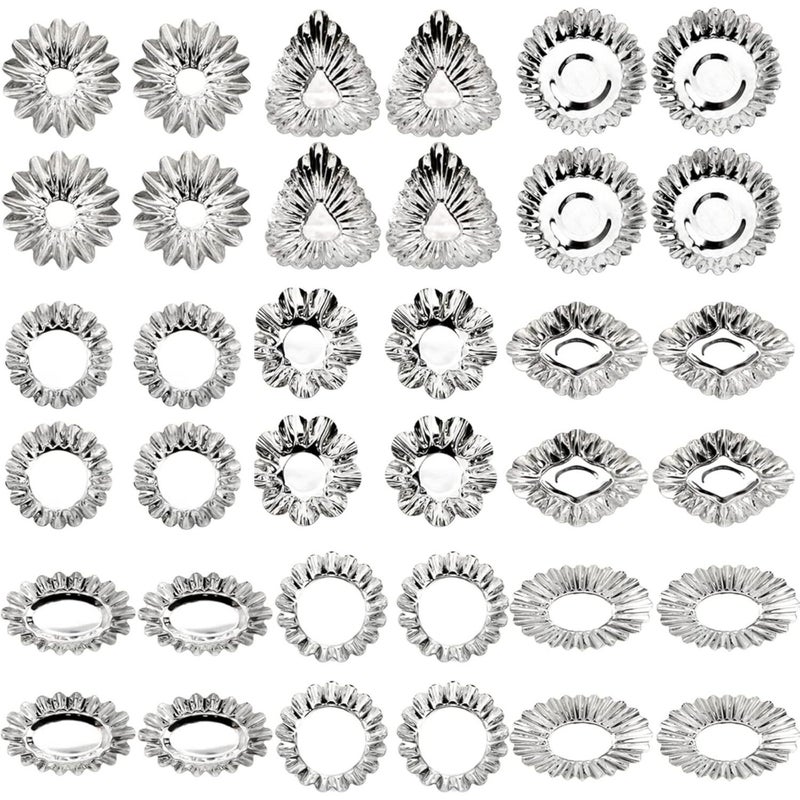 Reusable 36 Pcs Nonstick Stainless Steel Mini Cake Molds Set With 9 Shapes For Ensaymada Brioche Eggs - Image 1