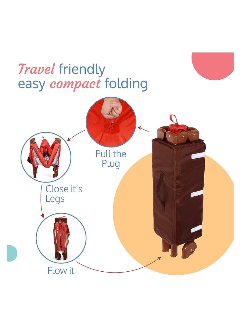 Multi-functional Two-Layer Foldable Baby Bed with Mosquito Net - Image 4